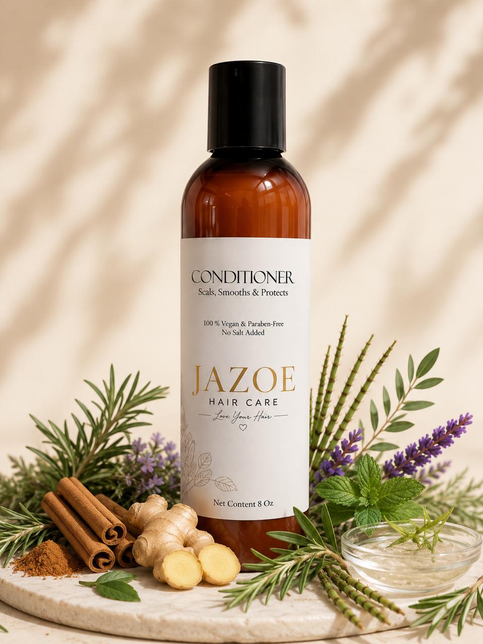 Acondicionador vegano JAZOE Hair Care con jengibre, canela y romero - 8 oz