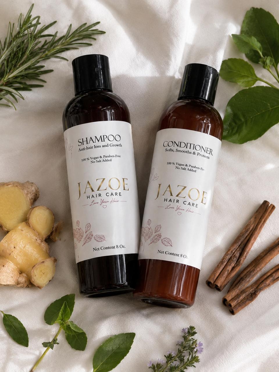 Kit duo JAZOE Hair Care - Shampoo y Acondicionador vegano 8oz